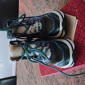 Tory Burch - Leather Color block Hiking boots